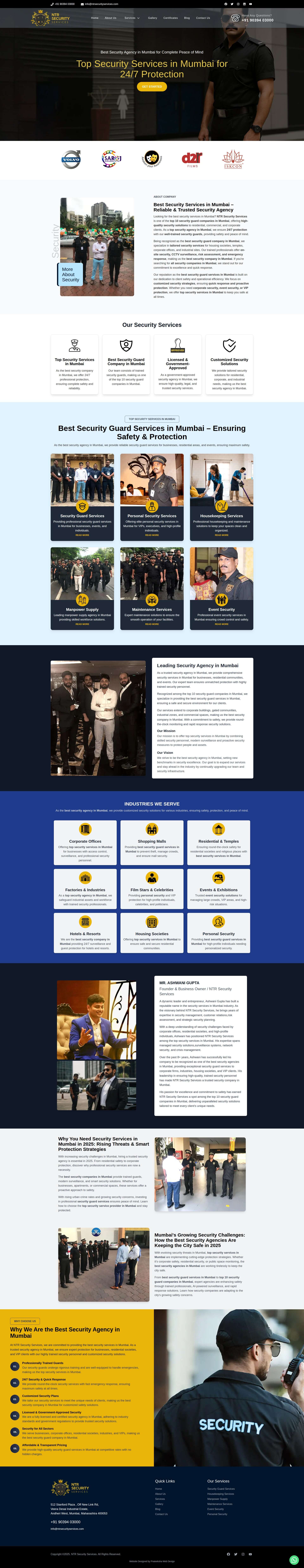NTR Security Services website homepage