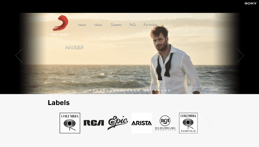sonymusic - Top 16 Music Websites for Design Inspiration